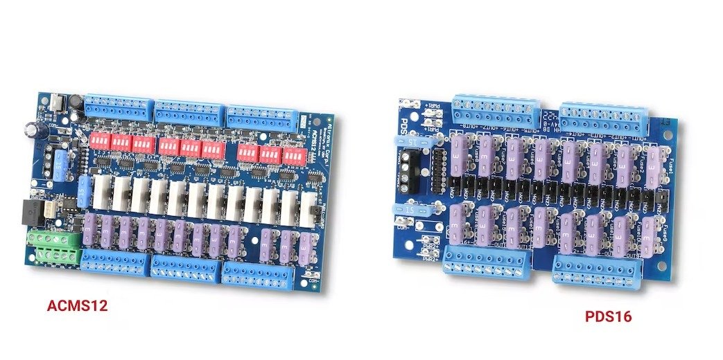 Os controladores de energia de acesso Altronix ACMS12 e os módulos de distribuição de energia PDS16 podem integrar sistemas maiores e projetos robustos.